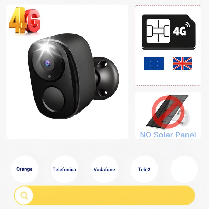 Cámara de Seguridad Solar con 4G/WiFi y Visión Nocturna