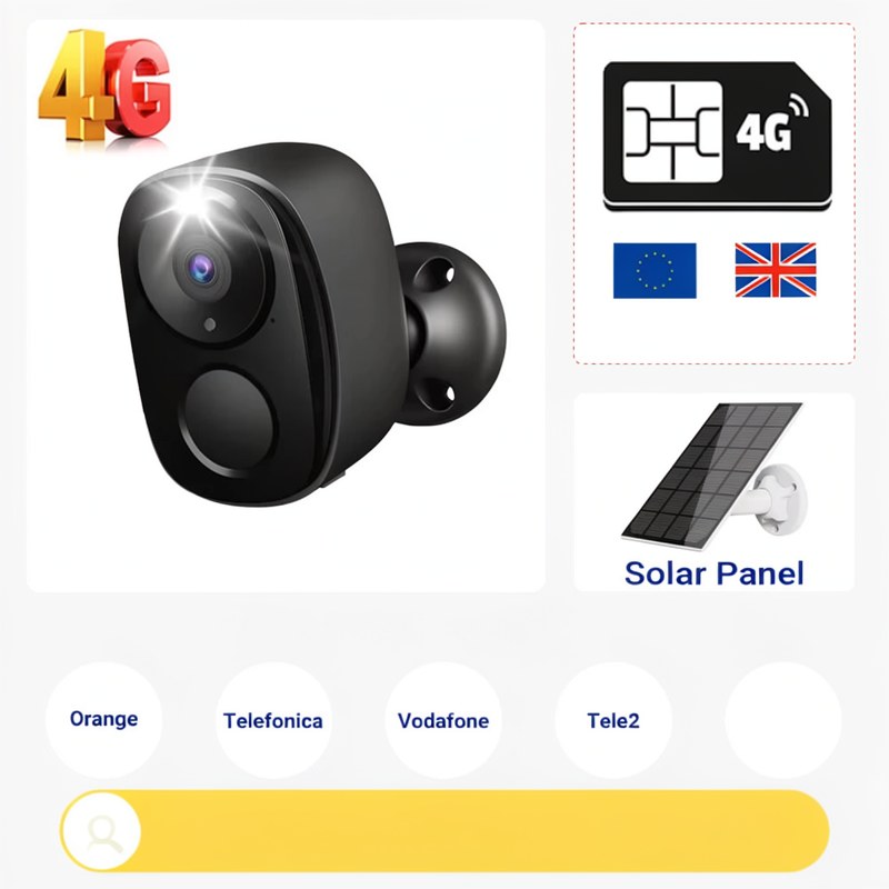 Cámara de Seguridad Solar con 4G/WiFi y Visión Nocturna