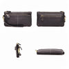 Genuine Cowhide Leather Long Wallet with Zipper Closure