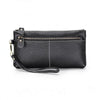 Genuine Cowhide Leather Long Wallet with Zipper Closure