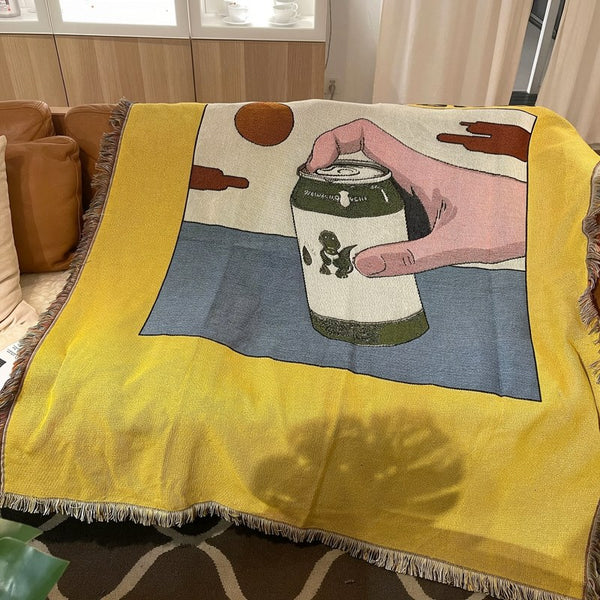 Kombucha Lemon Ginger Jacquard Throw Blanket