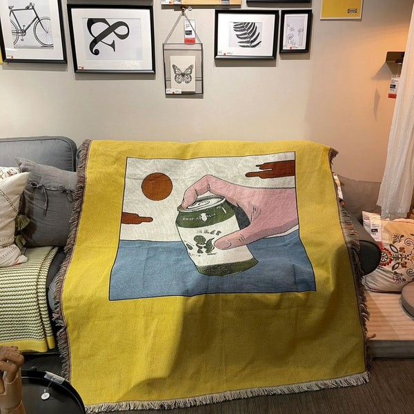 Kombucha Lemon Ginger Jacquard Throw Blanket
