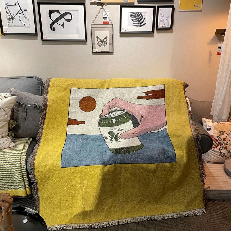 Kombucha Lemon Ginger Jacquard Throw Blanket