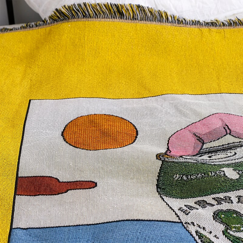 Kombucha Lemon Ginger Jacquard Throw Blanket