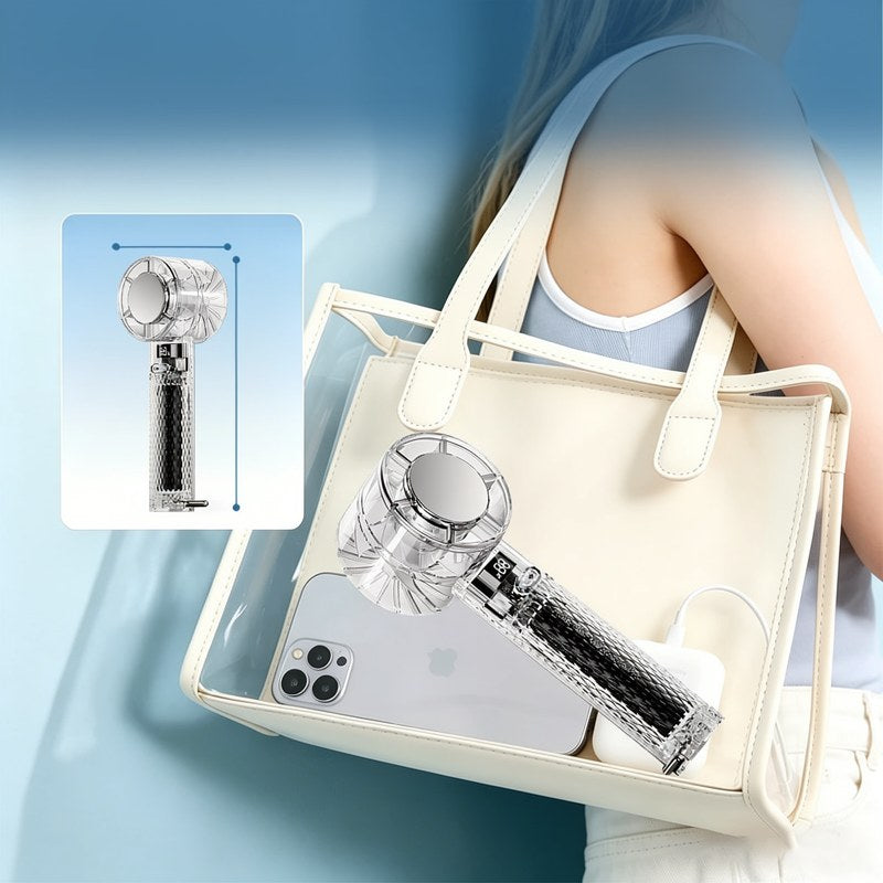 Tragbarer, wiederaufladbarer Handventilator mit LED-Display