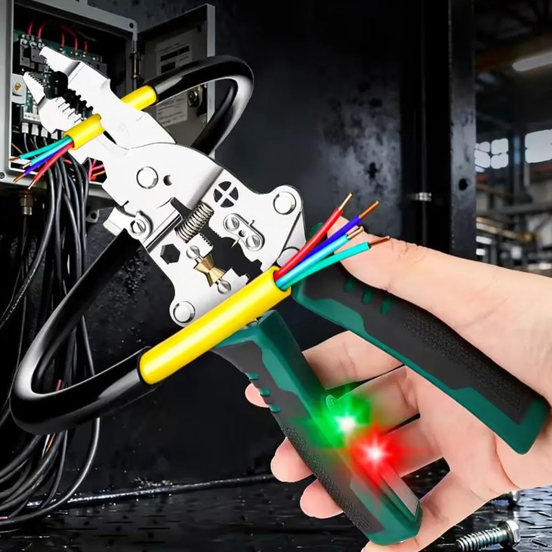 Foldable Multi-Function Electrician's Pliers with Voltage Tester