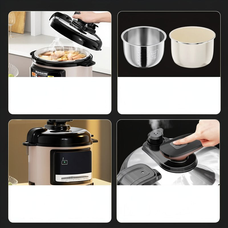 Cocotte-minute électrique 6L en acier inoxydable