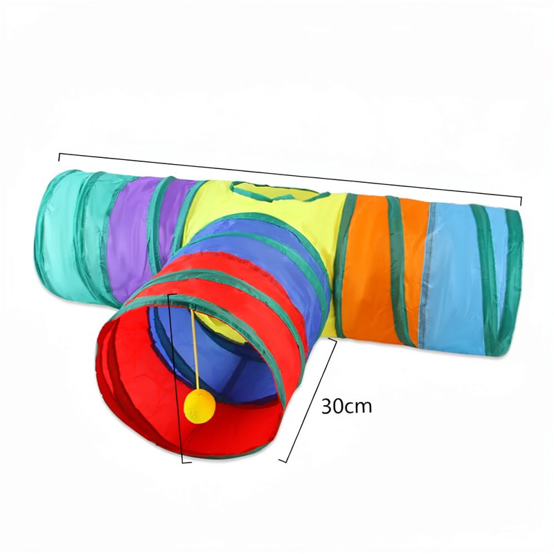Foldable Interactive Cat Tunnel with Crinkle Sound