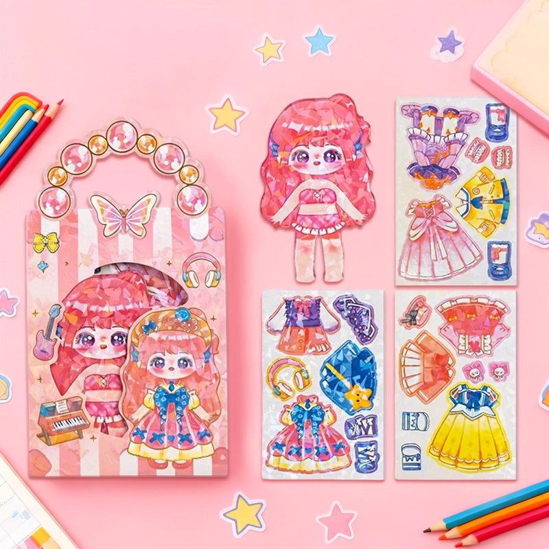Magnetic Dress-Up Doll Set with Stand