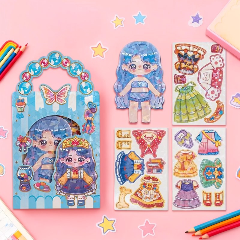 Magnetic Dress-Up Doll Set with Stand