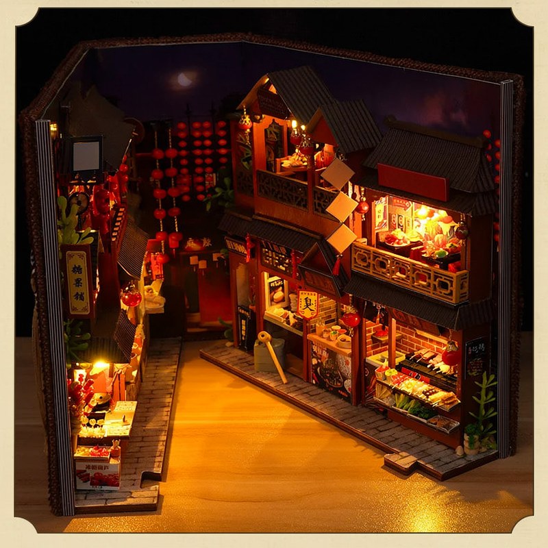 Miniature Wooden Book Nook Kit