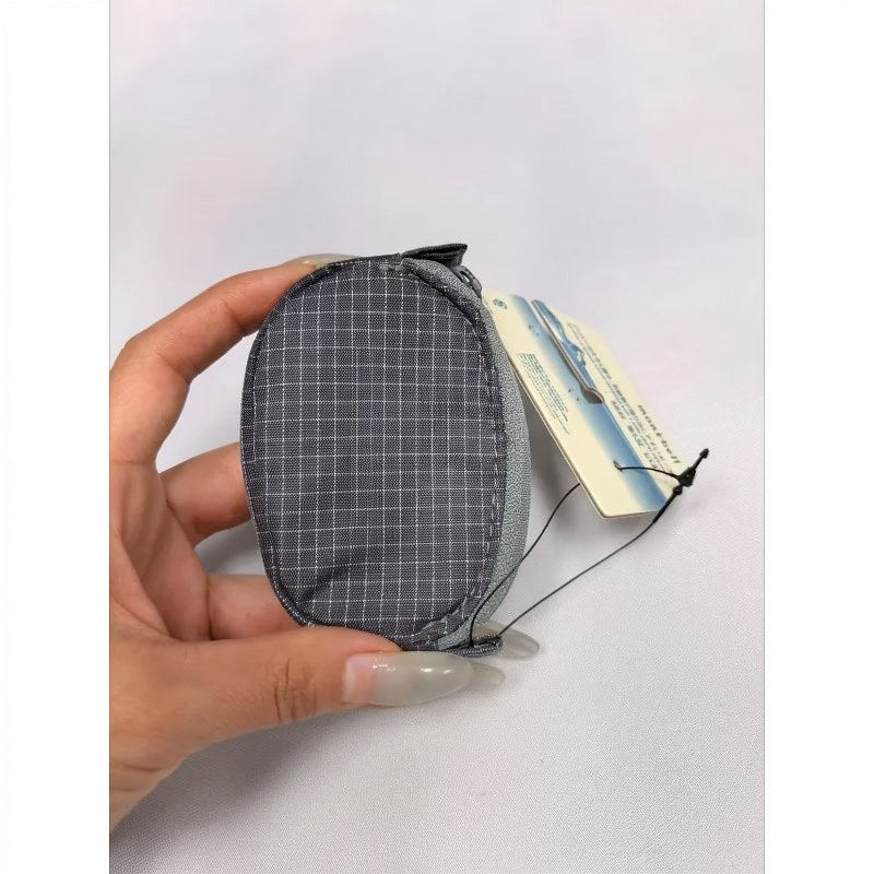 Checkered Nylon Headphone & Key Pouch