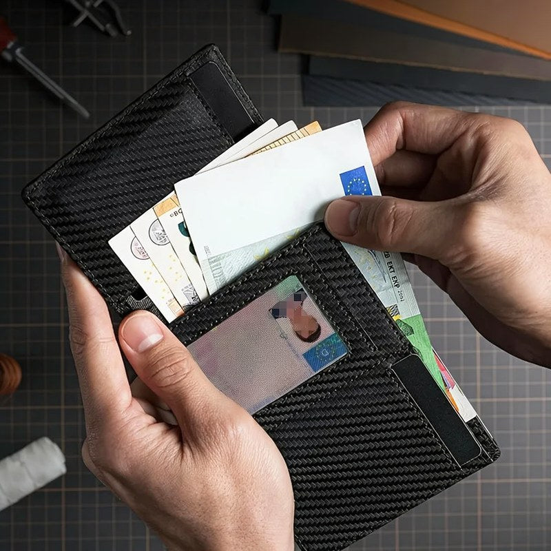 Portefeuille Slim Anti- RFID avec Compartiment pour Pièces