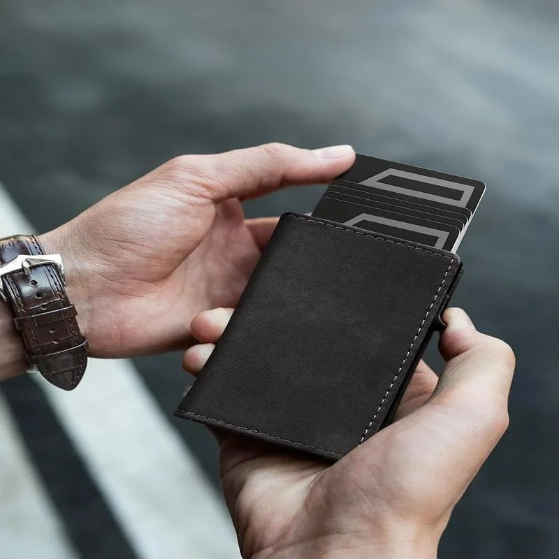 Portefeuille Slim Anti- RFID avec Compartiment pour Pièces