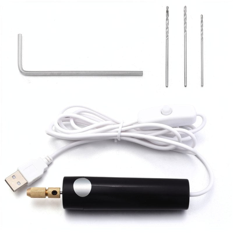 Taladro eléctrico mini USB para manualidades de precisión