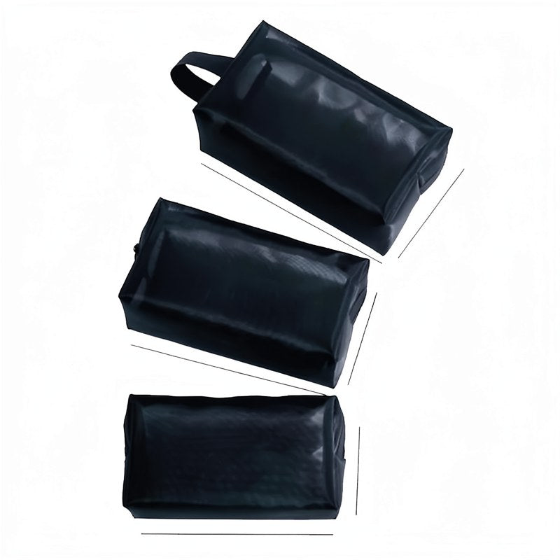 Travel Mesh Cosmetic Bag with Zipper Closure