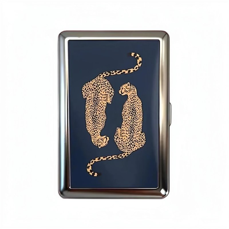 Vintage Metal Card Case with Push-Button Closure