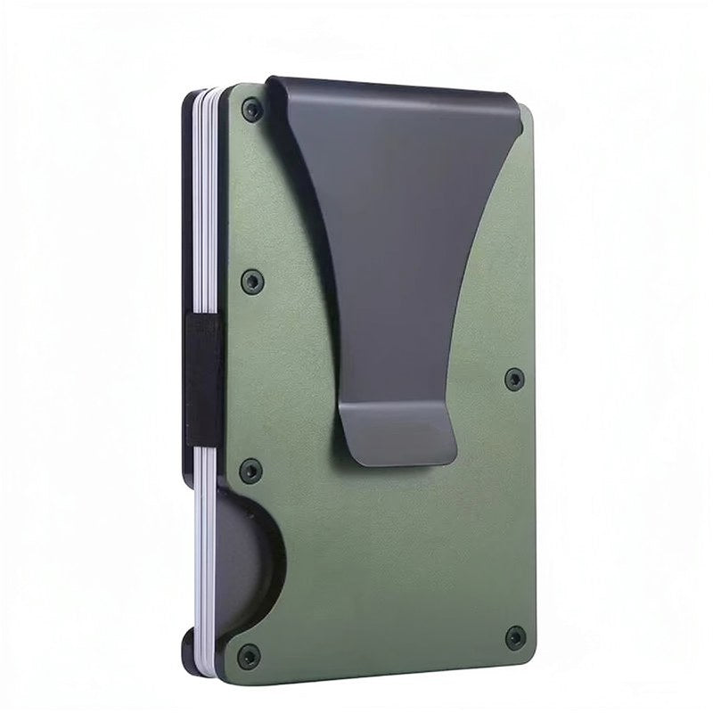Portefeuille RFID en aluminium fin avec attache-monnaie