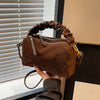 Suede-Style Crossbody Shoulder Bag