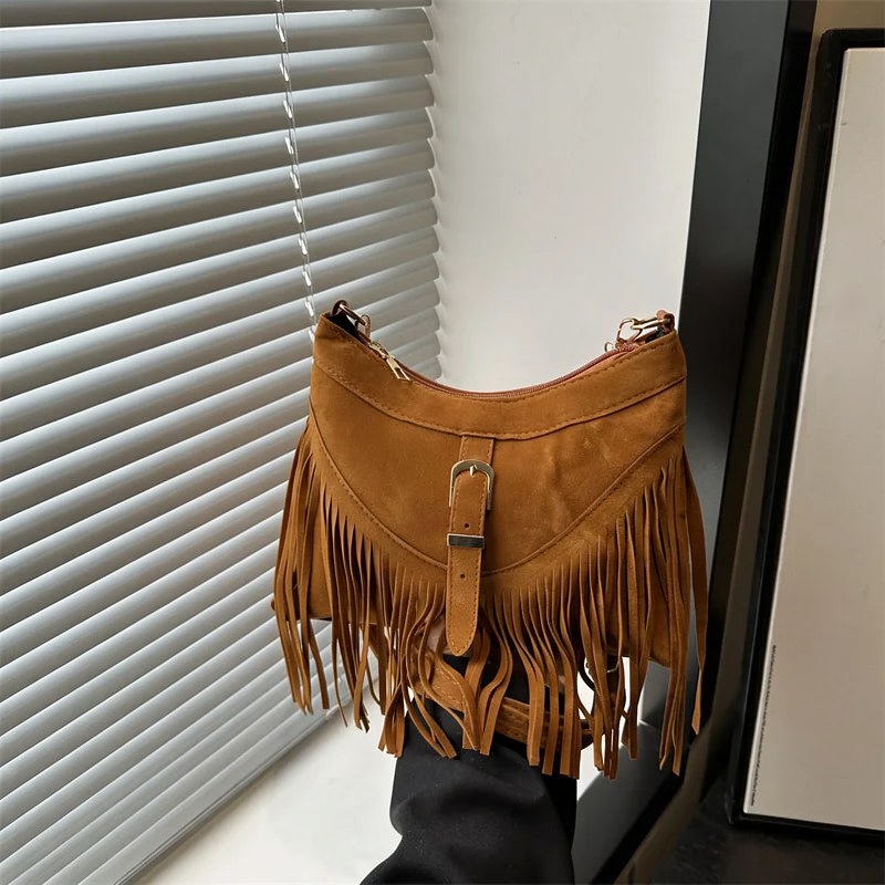 Sac bandoulière bohème avec franges