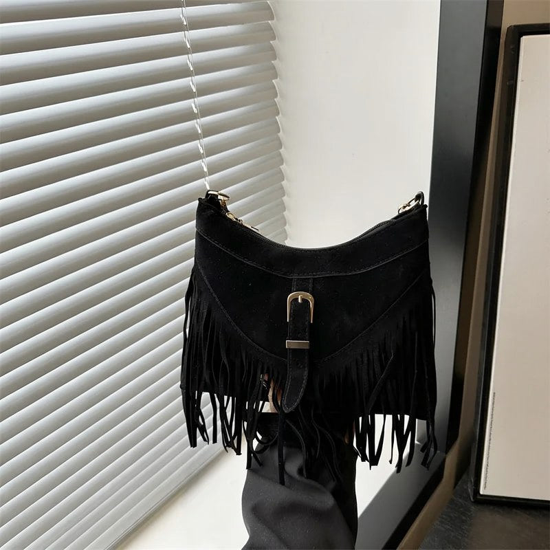 Sac bandoulière bohème avec franges