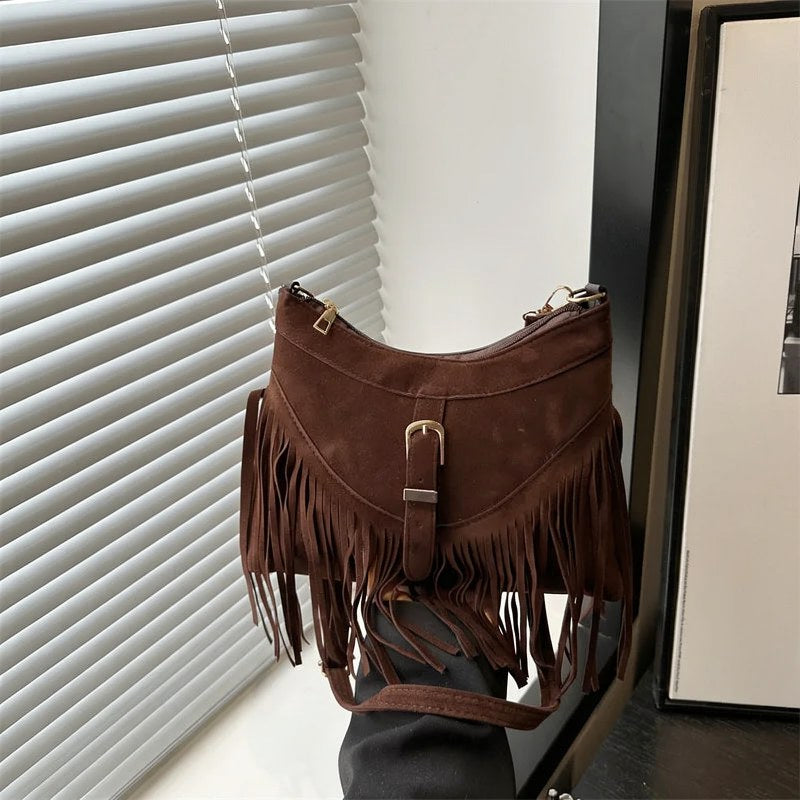 Sac bandoulière bohème avec franges