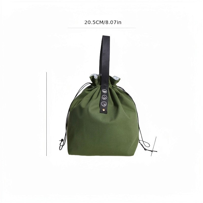 Isolierte Canvas-Tote mit Kordelzug