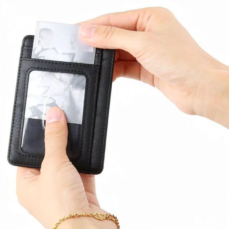 Slim RFID-Blocking Zipper Wallet