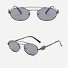 Ovale Sonnenbrille mit Doppelbügel und UV400-Schutz
