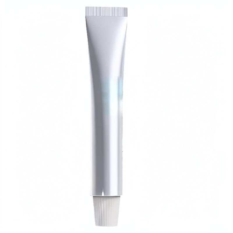 Tubo de corrector para rayones en coche Quick-Dry con tapa plateada y cuerpo blanco.