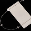 Dainty Lucky Leaf Necklace with White CZ Flowers