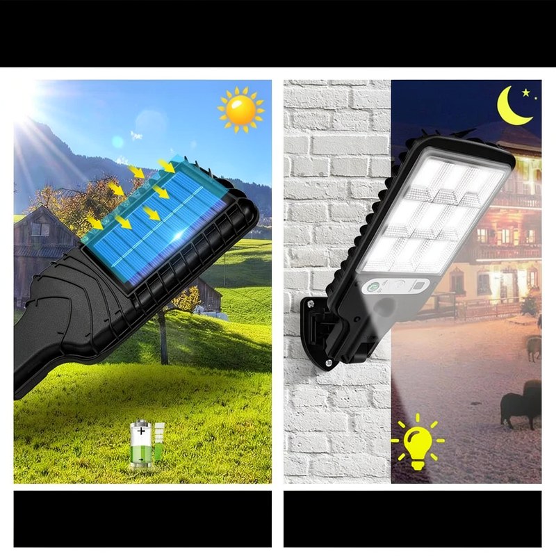 مصباح أمان LED يعمل بالطاقة الشمسية مع مستشعر حركة