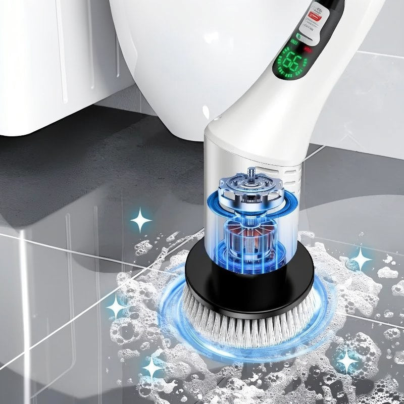 Kabelloser Elektrischer Spin-Scrubber mit Teleskopstange