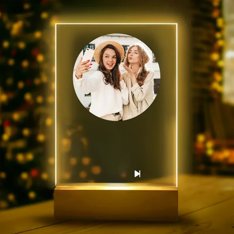 Personalized Spotify Music Photo Plaque with LED Night Light