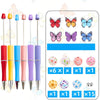 Set de Bolígrafos con Cuentas de Mariposa Arcoíris y Flores