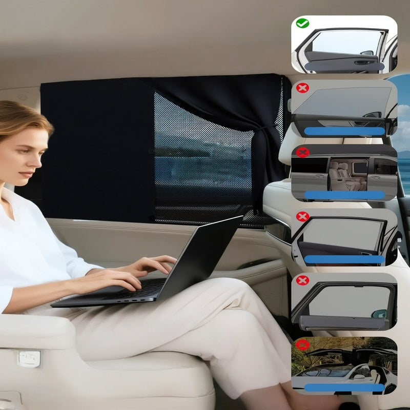 Parasol magnético para ventana de coche con privacidad de doble capa