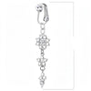 Schmetterling Clip-On Bauchnabelring mit rosa Zirkon