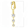 Schmetterling Clip-On Bauchnabelring mit rosa Zirkon
