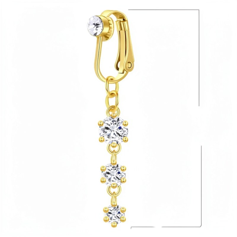 Schmetterling Clip-On Bauchnabelring mit rosa Zirkon