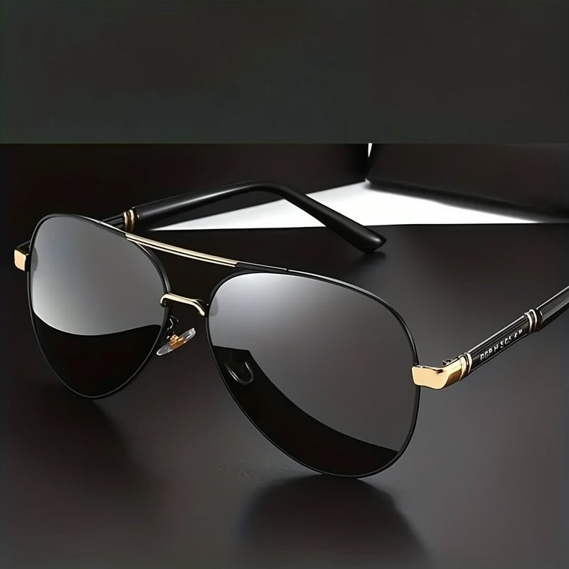 Lunettes de soleil polarisées pour homme avec monture en métal