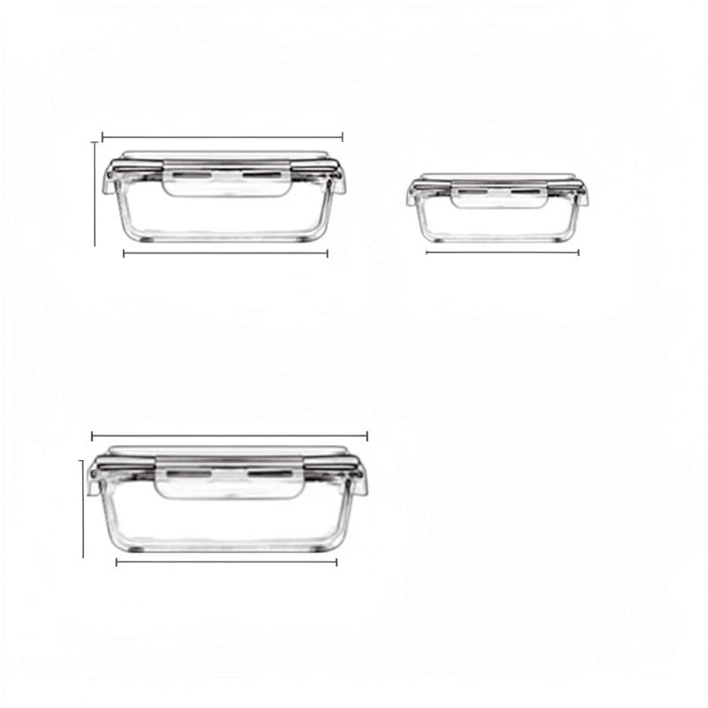 Boîtes de conservation alimentaires en verre borosilicate avec couvercles hermétiques