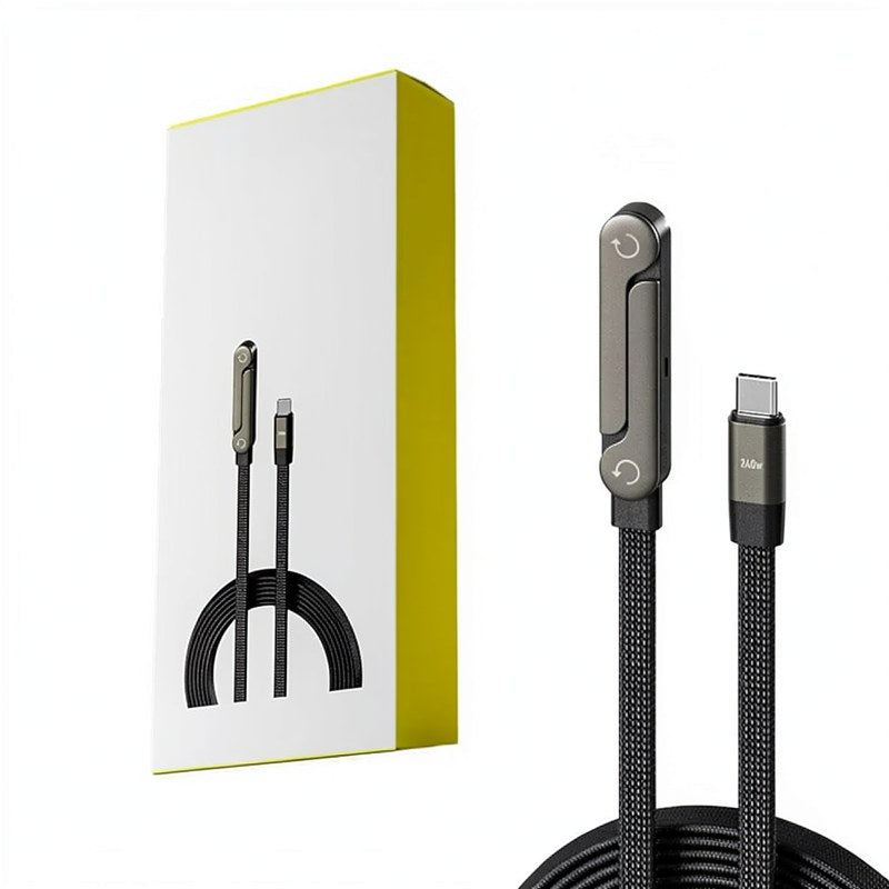 Foldable Phone Stand with Integrated Fast-Charging Cable