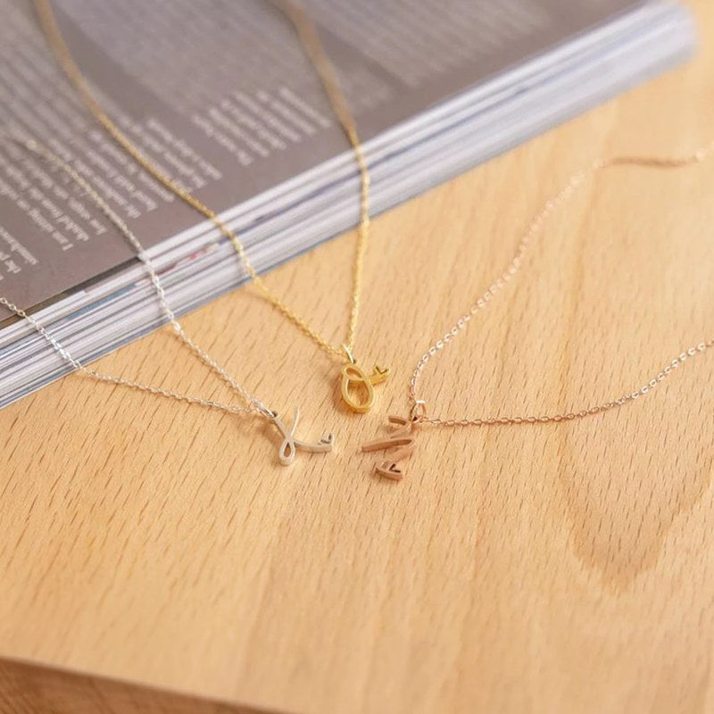 Collier avec Lettre Initiale et Pendentif Cœur