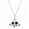 Rhinestone Heart & Saturn Pendant Jewelry Set
