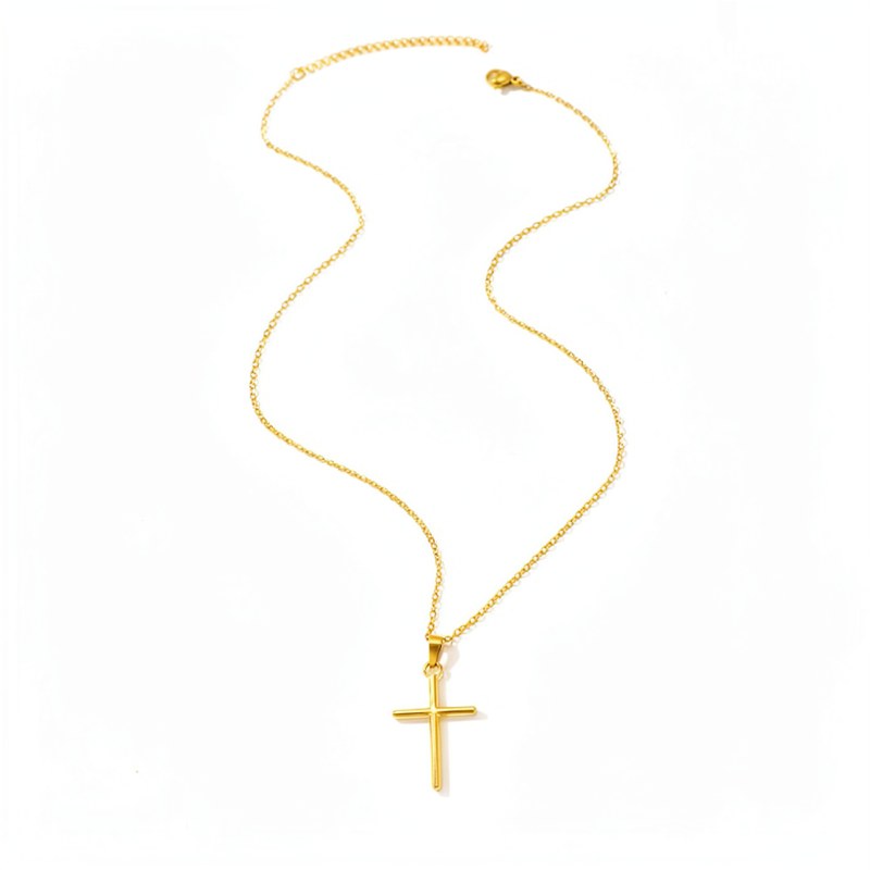 Collar con Colgante de Cruz de Acero Inoxidable