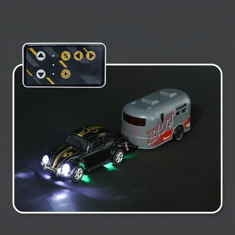 Voiture RC Mini Coccinelle Rétro avec Remorque