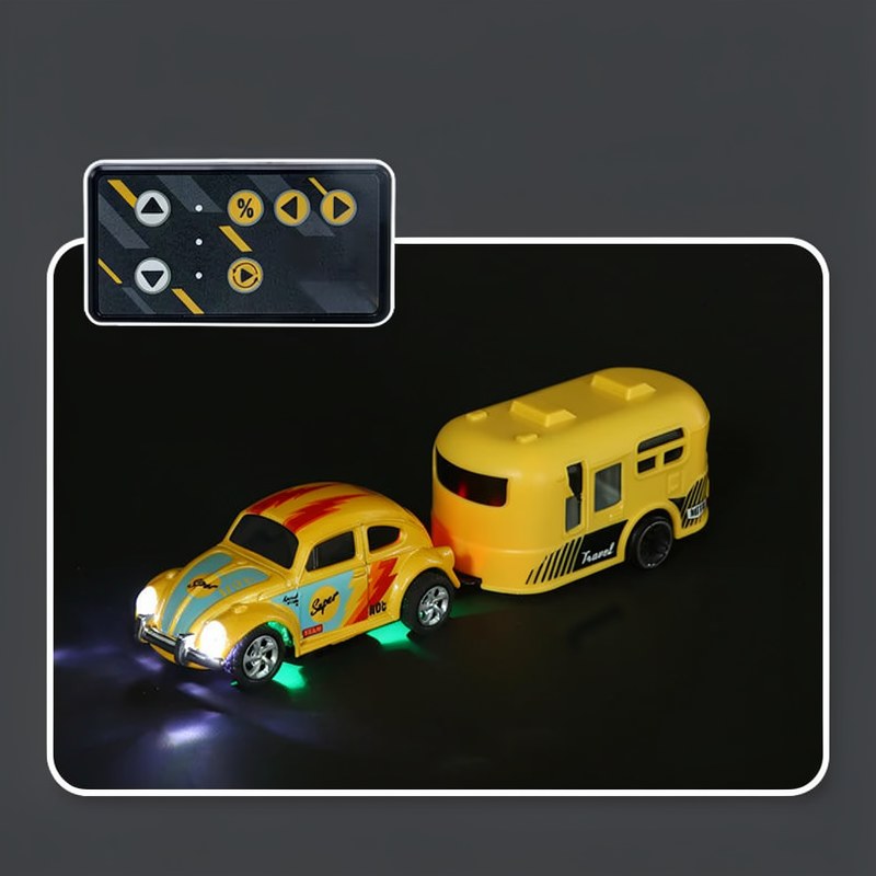 Voiture RC Mini Coccinelle Rétro avec Remorque