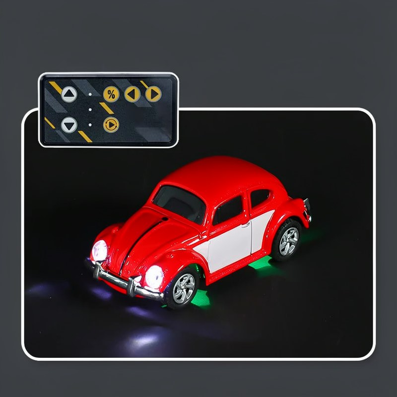 Voiture RC Mini Coccinelle Rétro avec Remorque