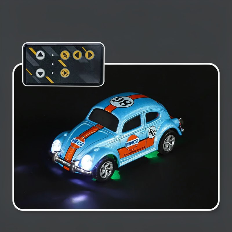 Voiture RC Mini Coccinelle Rétro avec Remorque