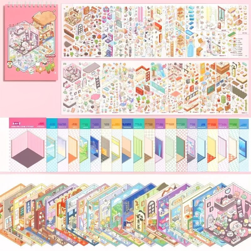 3D Cabin Scene Stickers